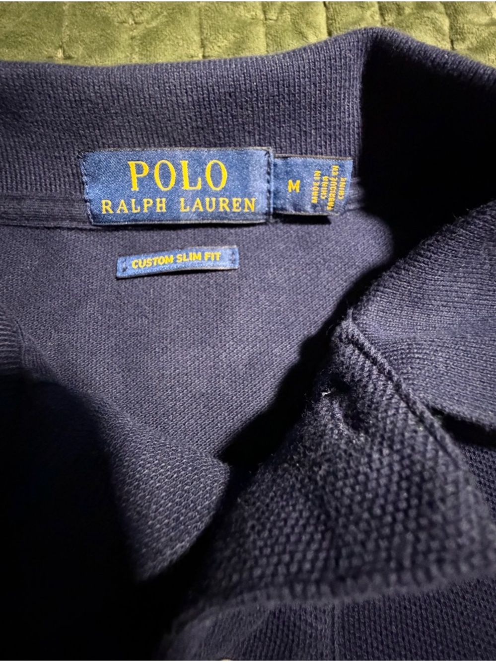 Polo Ralph Lauren Bleecker Cup Polo Shirt navy Custom Slim Fit Ivy League Medium - Picture 9 of 9